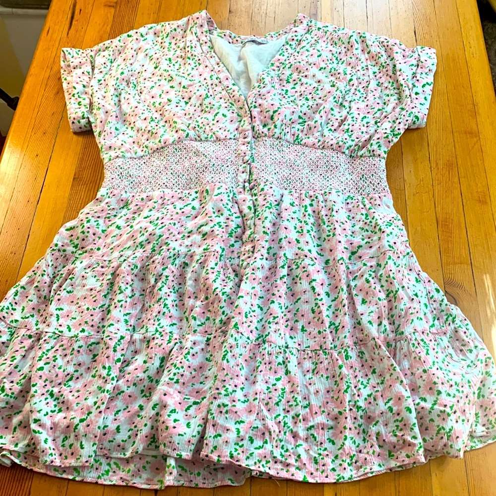 Pink floral dress
